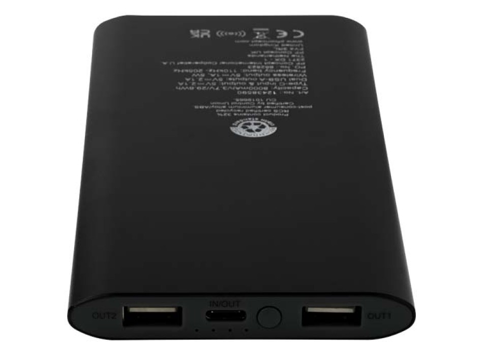 Power bank wireless da 8000 mAh Type C in alluminio riciclato Juice