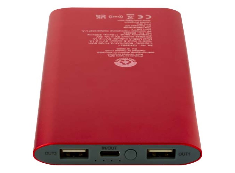 Power bank wireless da 8000 mAh Type C in alluminio riciclato Juice