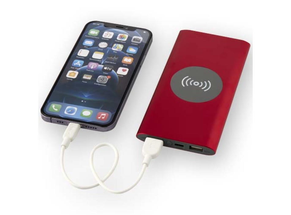 Power bank wireless da 8000 mAh Type C in alluminio riciclato Juice