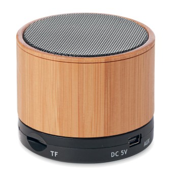 ROUND BAMBOO - Speaker wireless in bamboo