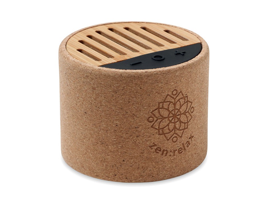 ROUND + - Speaker wireless in sughero