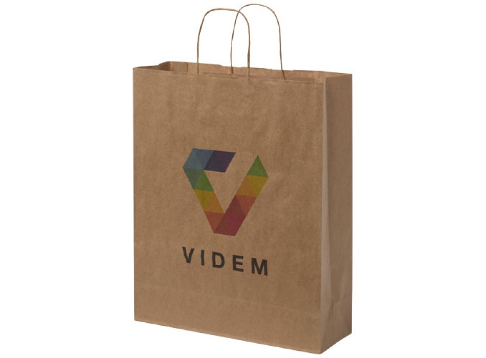 Sacchetto in carta kraft da 80-90 g/m2 con manici intrecciati - grande