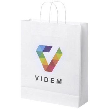 Sacchetto in carta kraft da 80-90 g/m2 con manici intrecciati - grande