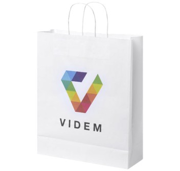 Sacchetto in carta kraft da 80-90 g/m2 con manici intrecciati - grande