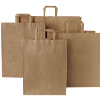 Sacchetto in carta kraft da 80-90 g/m2 con manici piatti - grande