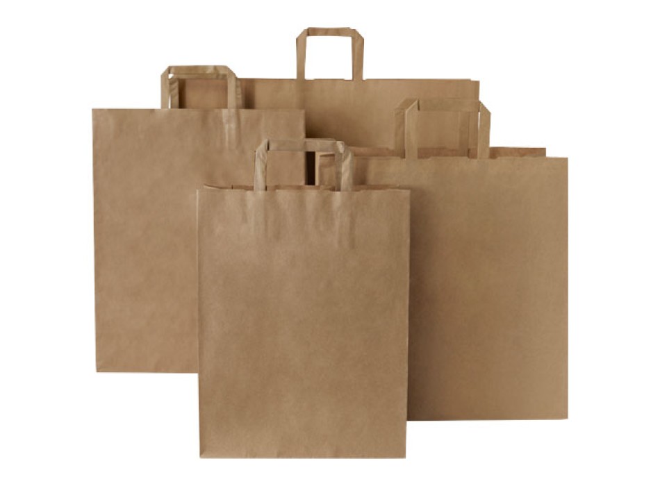 Sacchetto in carta kraft da 80-90 g/m2 con manici piatti - grande