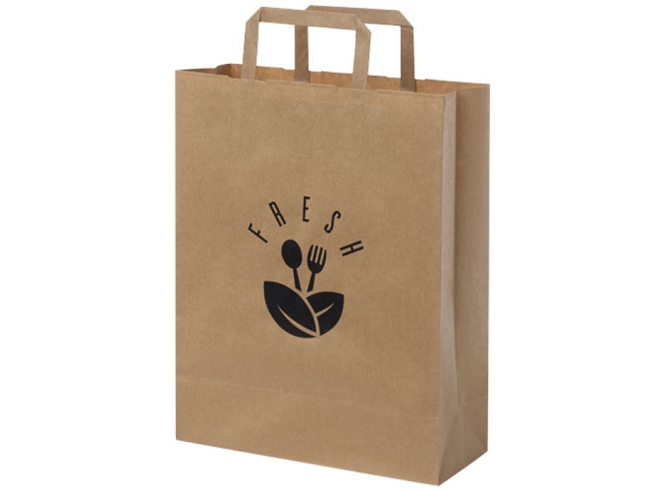 Sacchetto in carta kraft da 80-90 g/m2 con manici piatti - medio