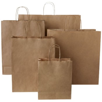 Sacchetto in carta kraft da 80 g/m2  con manici intrecciati - piccolo