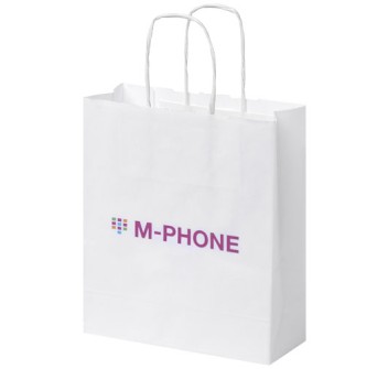 Sacchetto in carta kraft da 80 g/m2  con manici intrecciati - piccolo