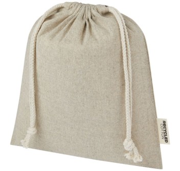Sacchetto per confezione regalo medio in cotone riciclato 150 g/m² certificato GRS Pheebs - 1,5L