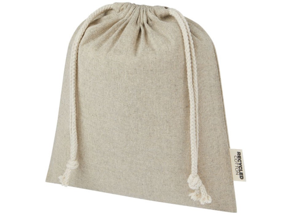 Sacchetto per confezione regalo medio in cotone riciclato 150 g/m² certificato GRS Pheebs - 1,5L