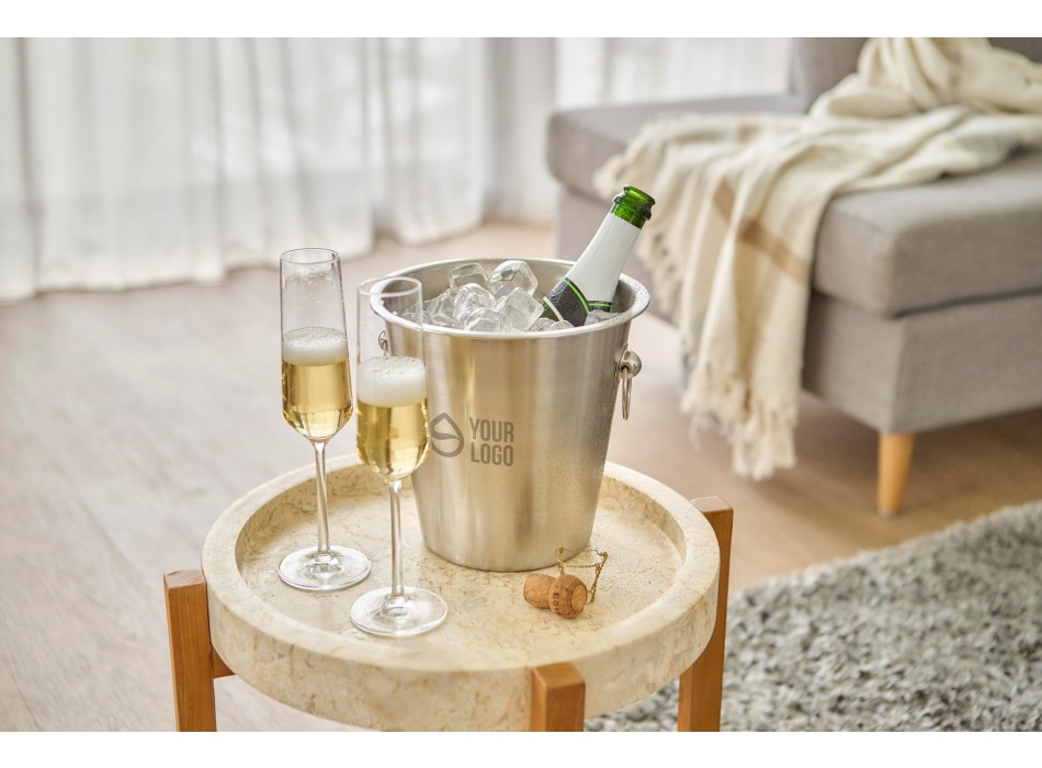 Secchiello champagne, in acciaio inox Hester