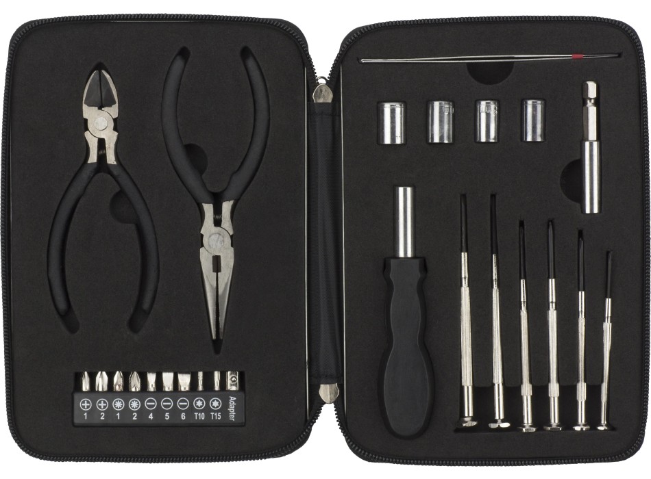 Set attrezzi 26 pezzi, custodia in metallo Alisha