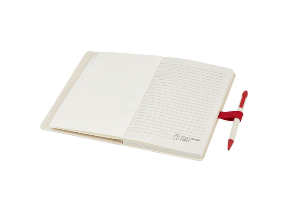 Set blocco note formato A5 e penna a sfera Dairy Dream realizzati con cartoni del latte riciclati
