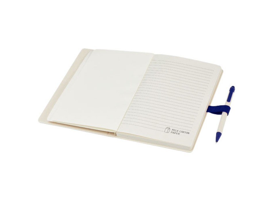 Set blocco note formato A5 e penna a sfera Dairy Dream realizzati con cartoni del latte riciclati