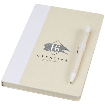 Set blocco note formato A5 e penna a sfera Dairy Dream realizzati con cartoni del latte riciclati