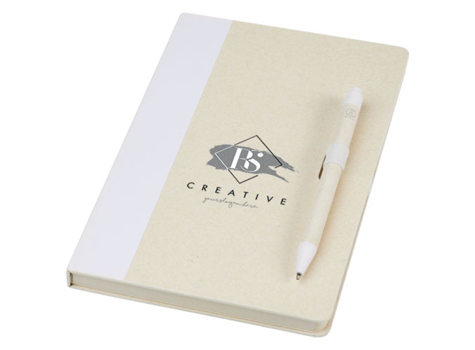Set blocco note formato A5 e penna a sfera Dairy Dream realizzati con cartoni del latte riciclati