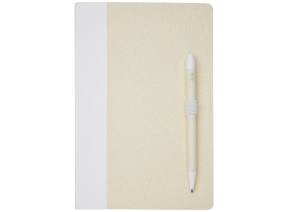 Set blocco note formato A5 e penna a sfera Dairy Dream realizzati con cartoni del latte riciclati