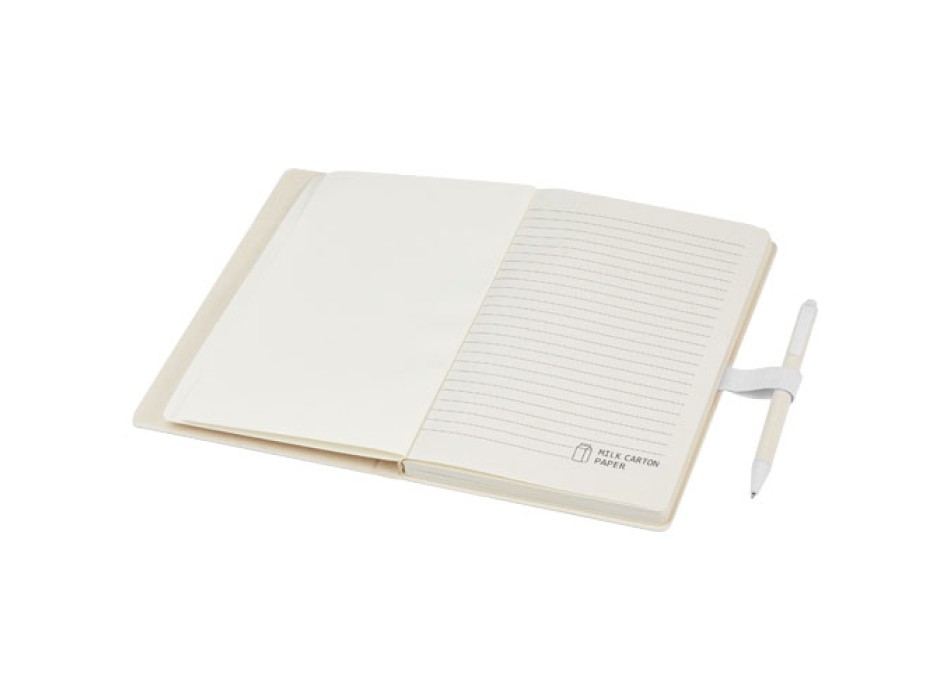 Set blocco note formato A5 e penna a sfera Dairy Dream realizzati con cartoni del latte riciclati
