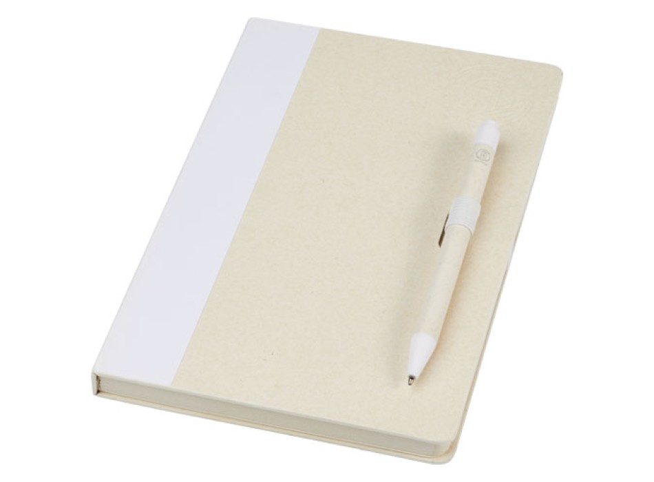 Set blocco note formato A5 e penna a sfera Dairy Dream realizzati con cartoni del latte riciclati