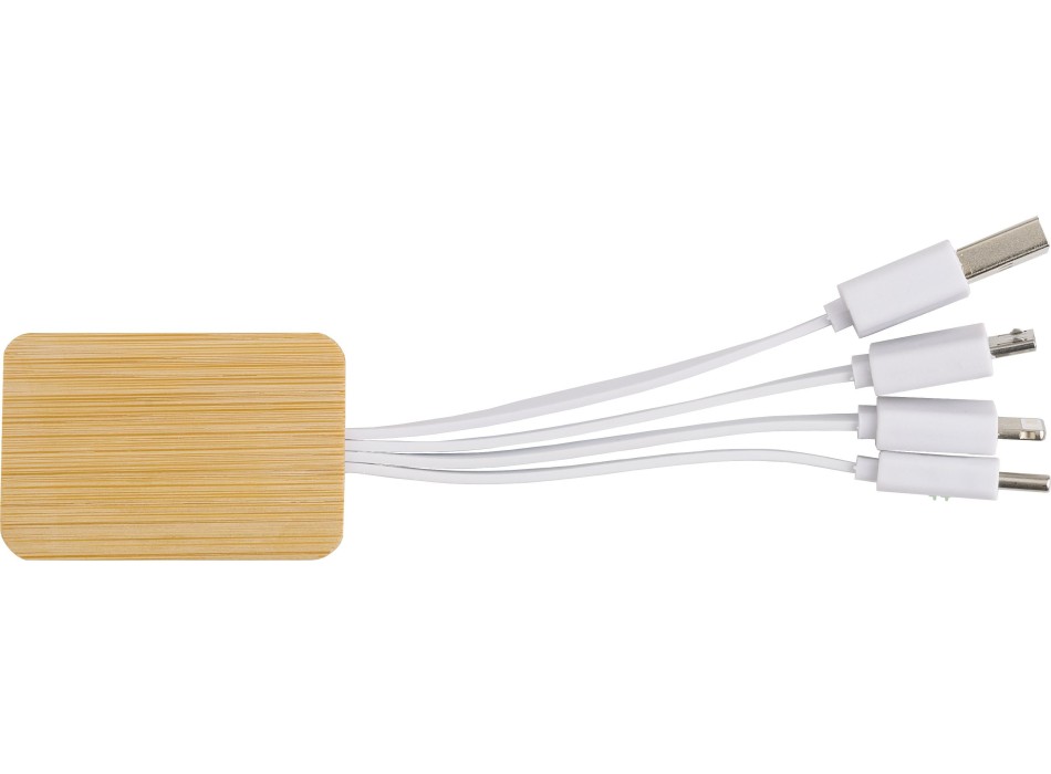 Set cavi per la ricarica 3 in 1 in bamboo Brandan