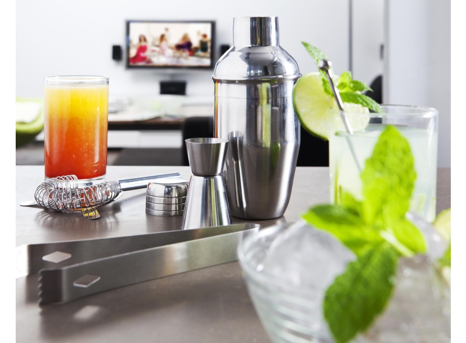 Set cocktail 5 accessori, in acciaio inox Natalina