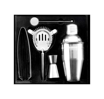 Set cocktail 5 accessori, in acciaio inox