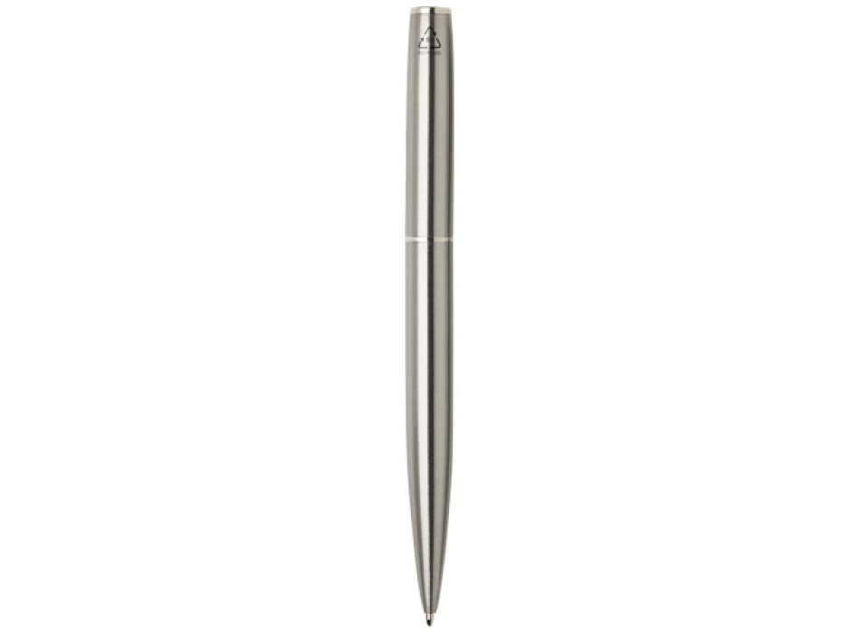 Set con penna a sfera e penna roller in acciaio inossidabile riciclato Didimis (inchiostro nero)