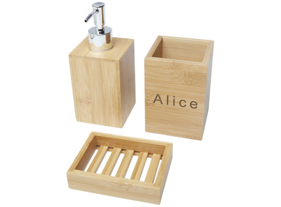 Set da bagno Hedon da 3 pezzi in bambù