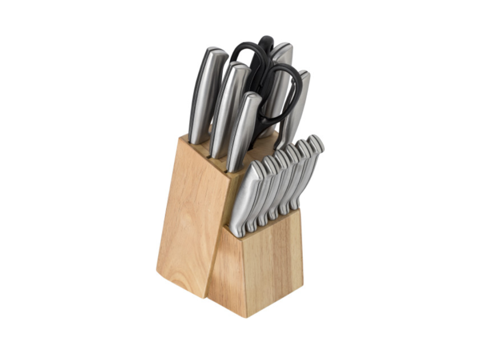 Set da cucina 14 elementi, in acciaio inox