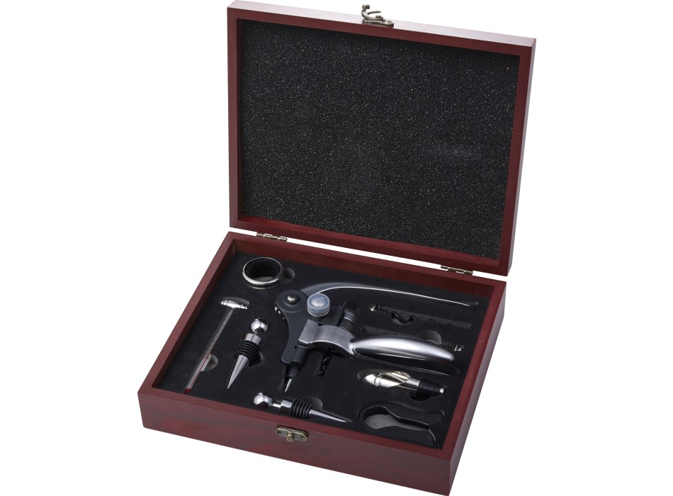 Set da vino, 9 accessori in acciaio inox Emil