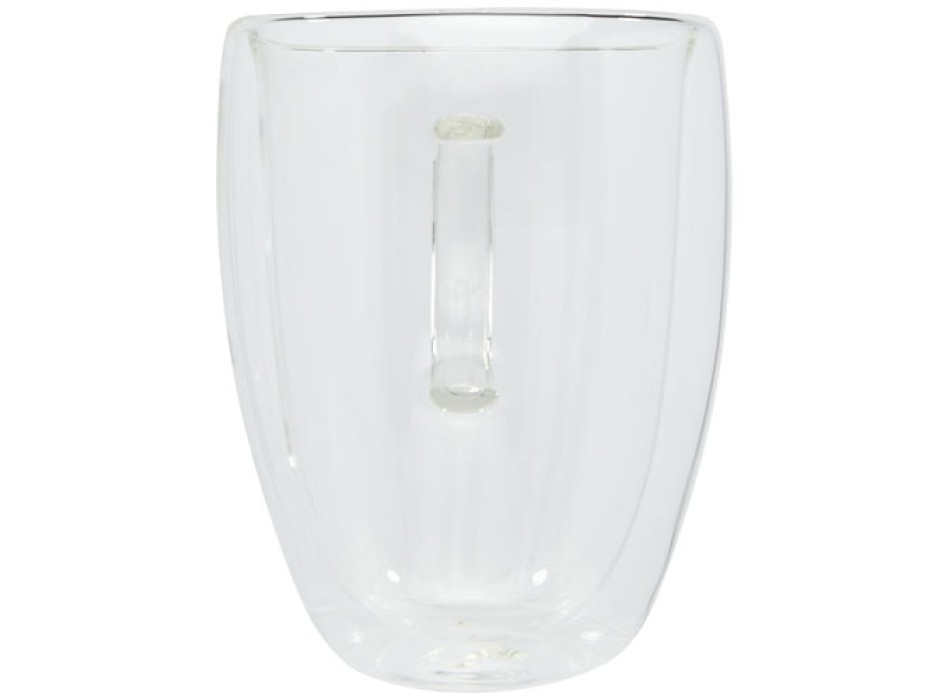 Set di 2 tazze in vetro a doppia parete da 350 ml con sottobicchiere in bambù Manti 