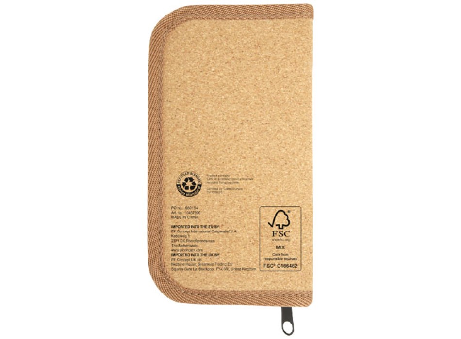 Set di attrezzi da 24 pezzi in plastica riciclata RCS con custodia in sughero Spike