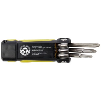 Set di cacciaviti 8 in 1 con torcia in plastica riciclata RCS Octo