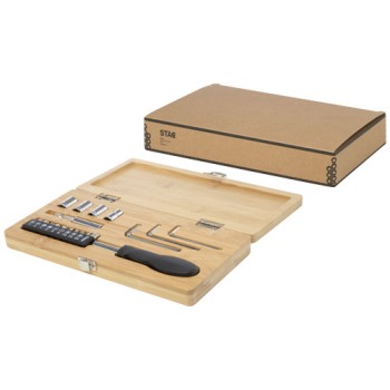 Set di utensili in bambù/plastica riciclata da 19 pezzi Rivet