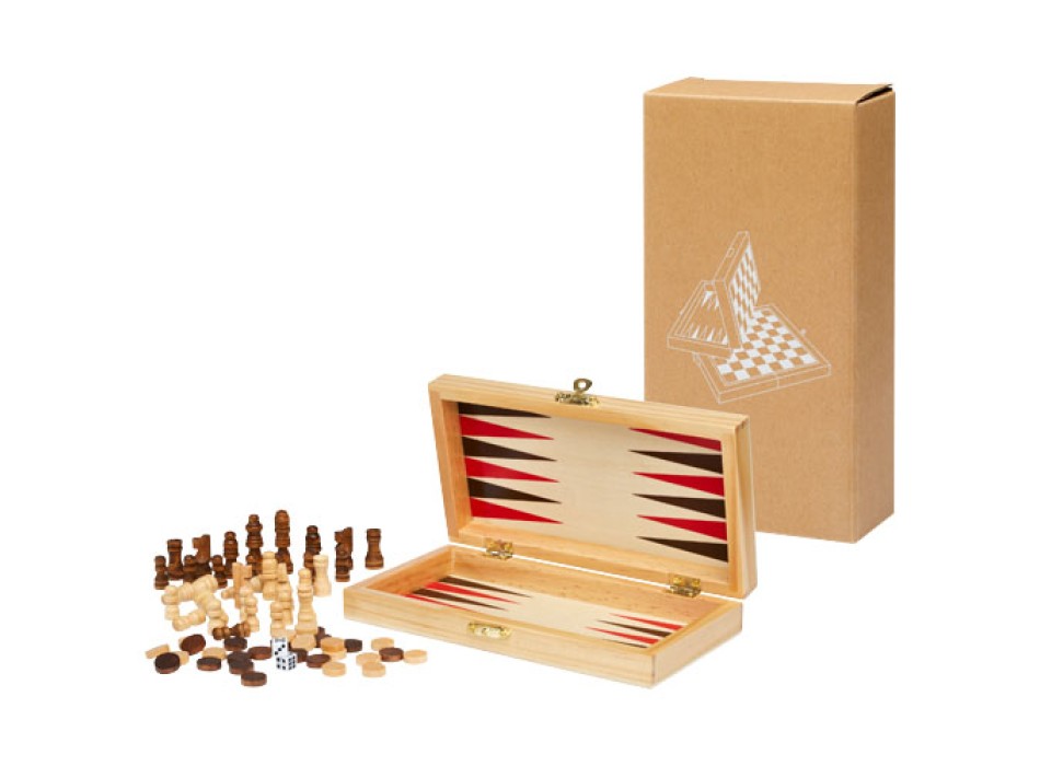 Set giochi da tavolo 3 in 1 Mugo