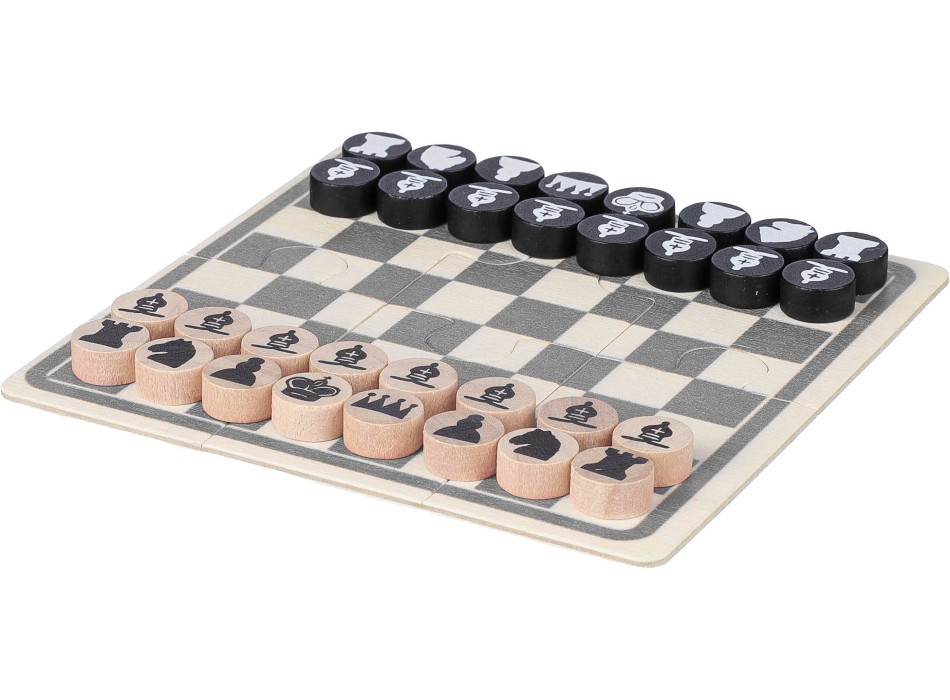 Set Gioco scacchi e dama in legno in legno Hank