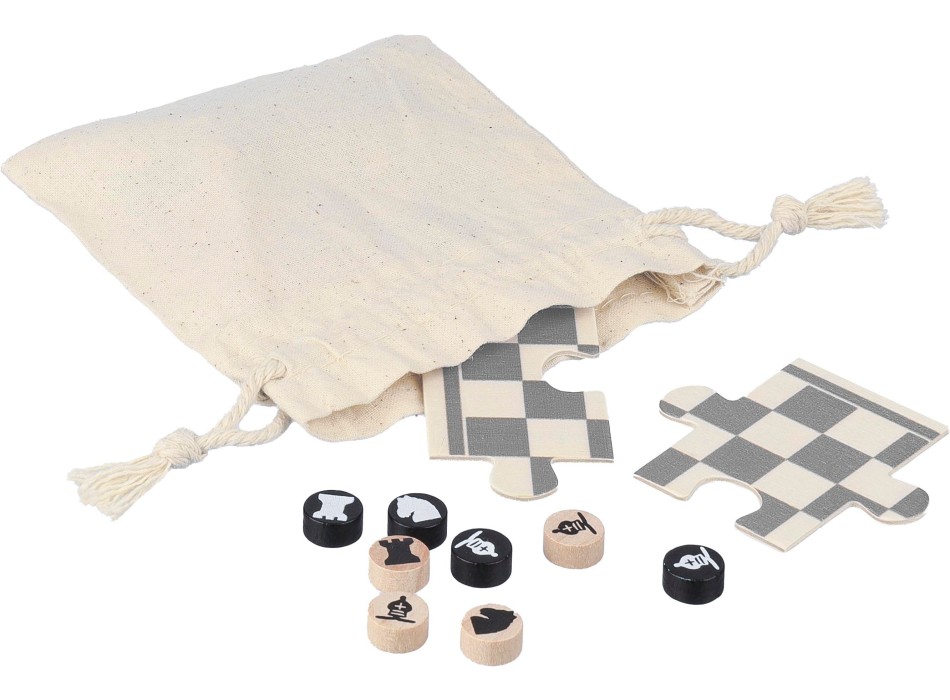 Set Gioco scacchi e dama in legno in legno Hank