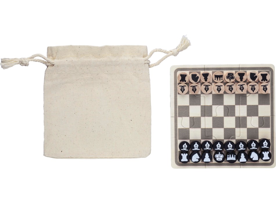 Set Gioco scacchi e dama in legno in legno Hank