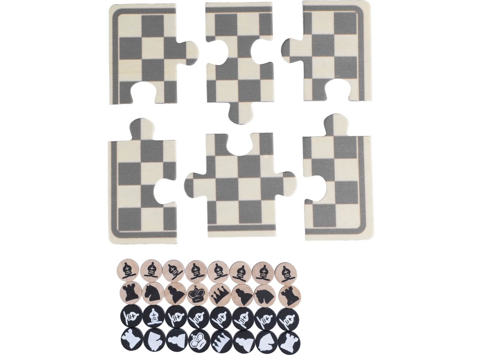 Set Gioco scacchi e dama in legno in legno Hank