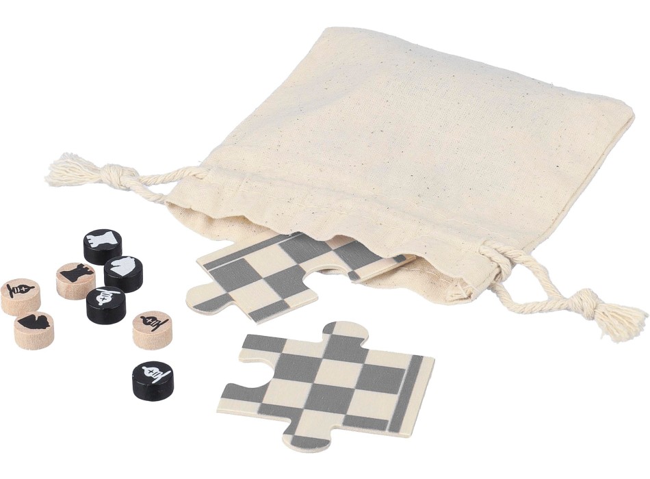 Set Gioco scacchi e dama in legno in legno Hank