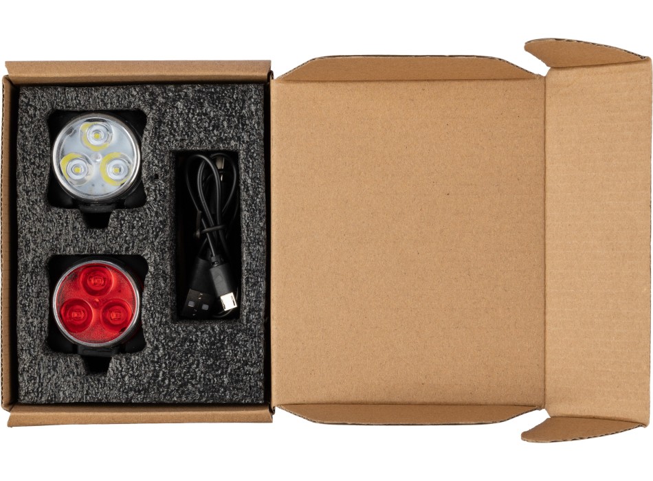 Set luci di sicurezza per bicicletta ricaricabili in ABS e silicone Elisabeth
