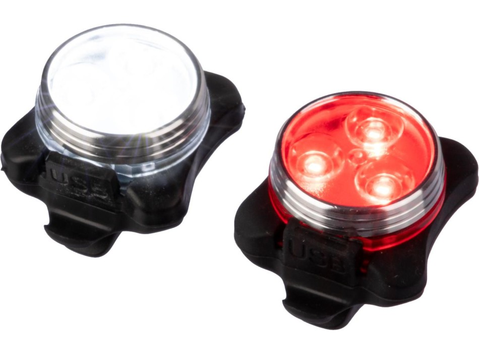 Set luci di sicurezza per bicicletta ricaricabili in ABS e silicone Elisabeth