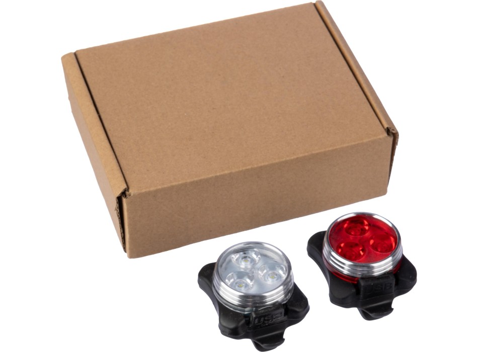 Set luci di sicurezza per bicicletta ricaricabili in ABS e silicone Elisabeth