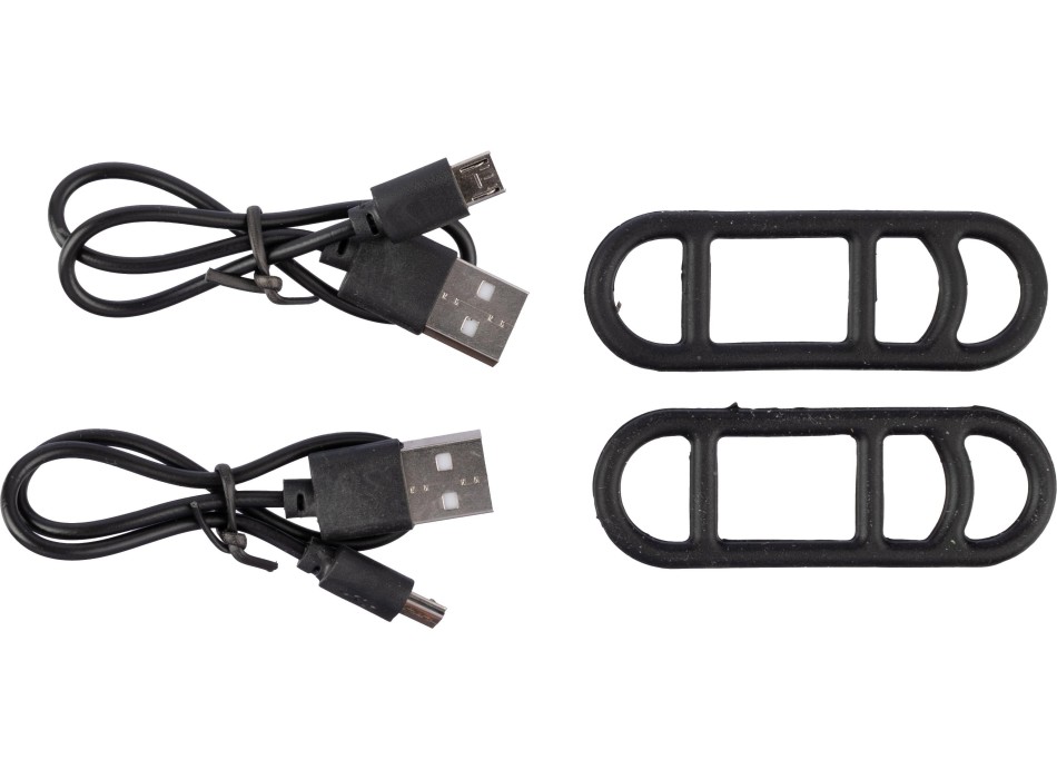 Set luci di sicurezza per bicicletta ricaricabili in ABS e silicone Elisabeth