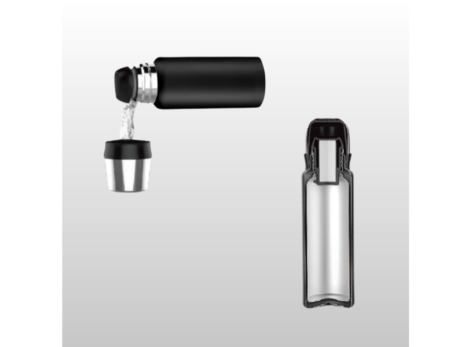 SET NORDIC: VACUUM FOOD THERMOS, 600 ml. & STEEL VACUUM THERMOS, 1000ml
