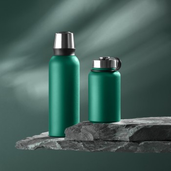 SET NORDIC: VACUUM FOOD THERMOS, 600 ml. & STEEL VACUUM THERMOS, 1000ml