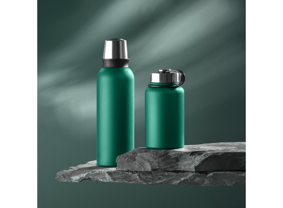 SET NORDIC: VACUUM FOOD THERMOS, 600 ml. & STEEL VACUUM THERMOS, 1000ml