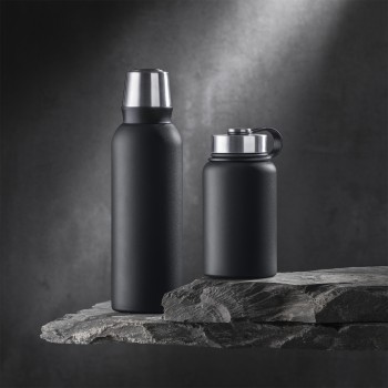 SET NORDIC: VACUUM FOOD THERMOS, 600 ml. & STEEL VACUUM THERMOS, 1000ml