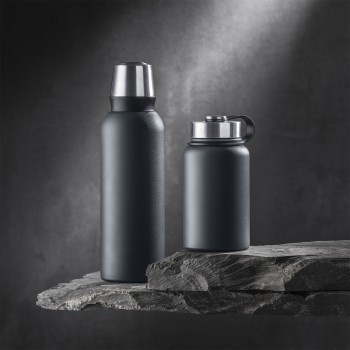 SET NORDIC: VACUUM FOOD THERMOS, 600 ml. & STEEL VACUUM THERMOS, 1000ml